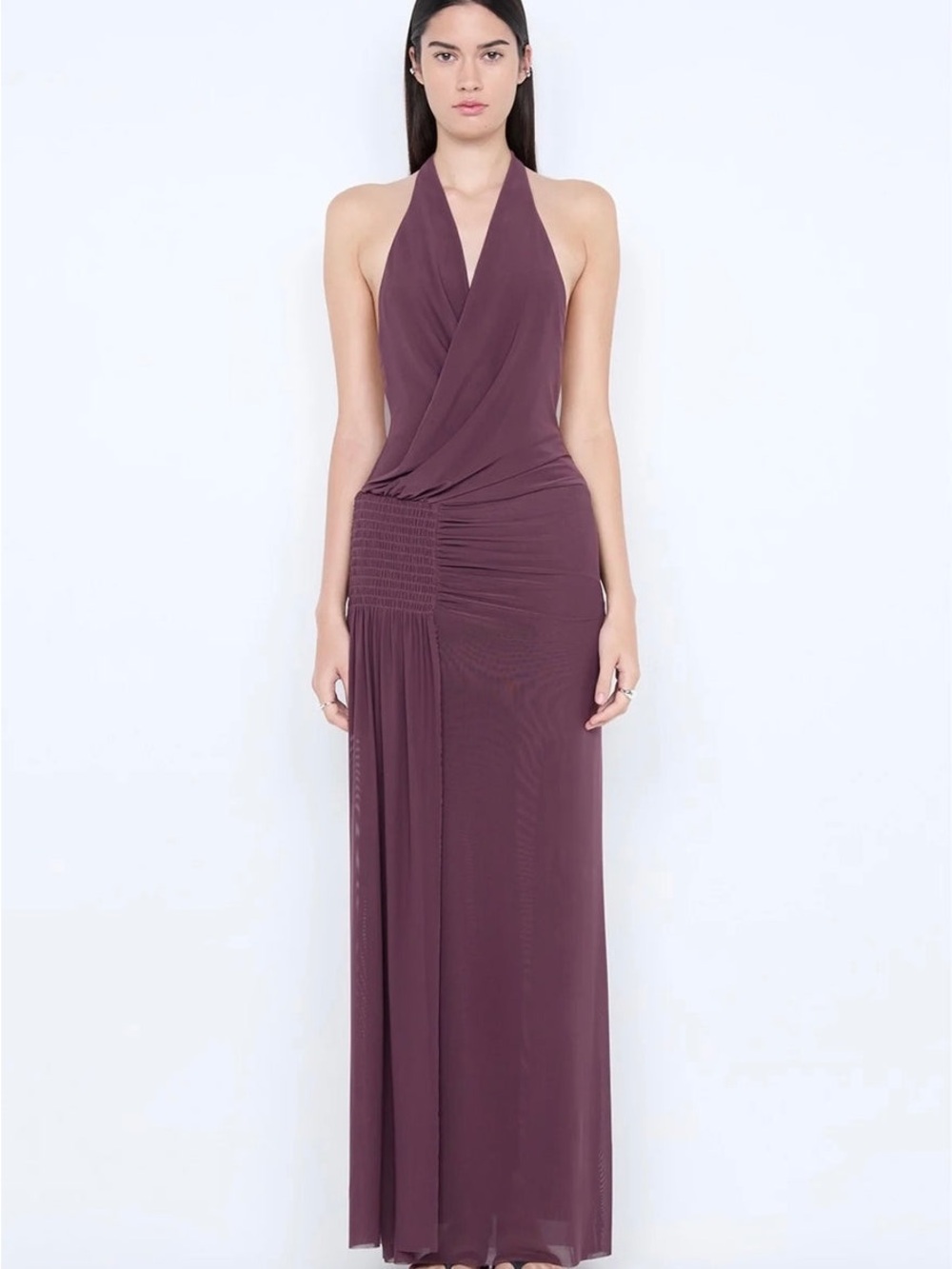 Bec + Bridge Women's Marabou Halter Maxi Dress NWT